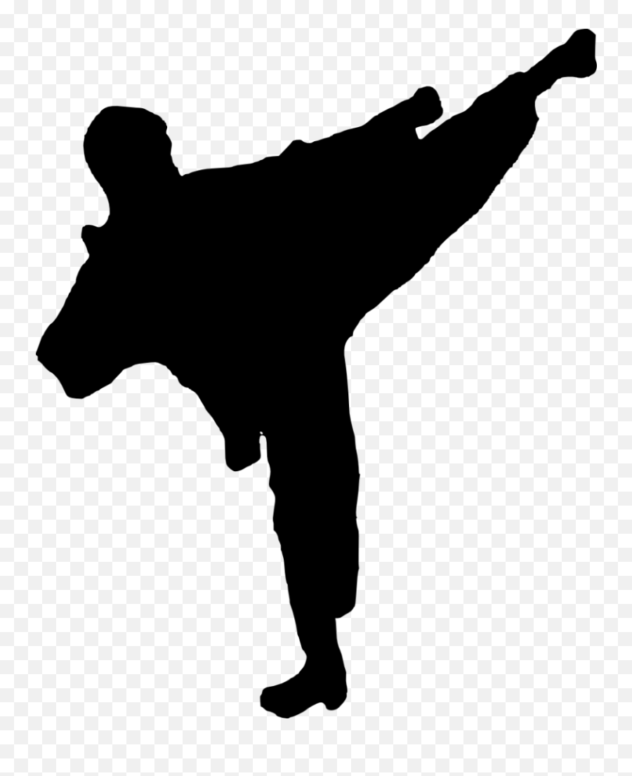 Silhouette Karate Martial Arts Clip Art - Karate Silhouette Png Emoji,Karate Emoticons
