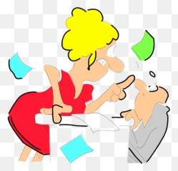Screaming Woman Clip Art - Woman Screaming At Man Cartoon Emoji,Yelling Emoji