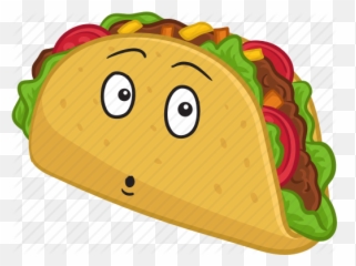 Cartoon Taco Emoji Emoticon Food Smiley Icon - Clipart With Face Png