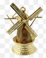 14k Yellow Gold Movable Windmill Charm - Cross Emoji,Movable Emoji