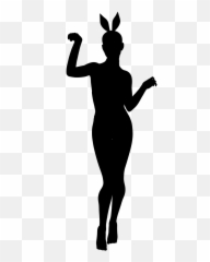 Silhouette Woman Bunny Girl Female - Silhouette Clipart Emoji,Bunny Ears Emoji