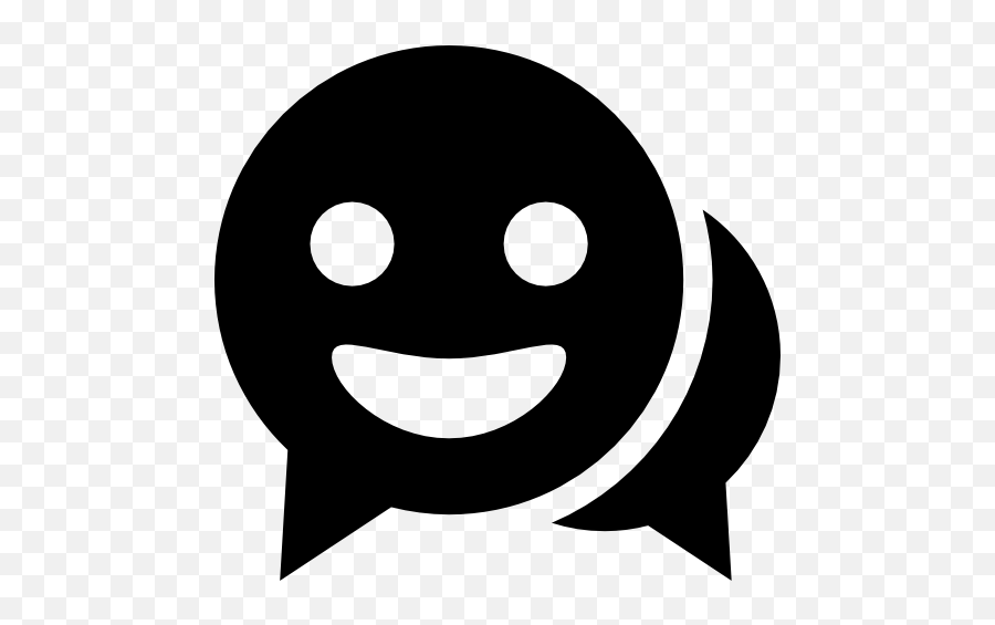 Chat Interface Symbol With Smiling Face In Circular Speech - Face To Face Chatting Emoji,Speech Bubble Emoji