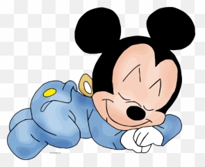 Baby Mickey Mouse Sleeping Clipart Png - Baby Mickey Mouse Sleep Png Emoji,Mickey Mouse Emoticon