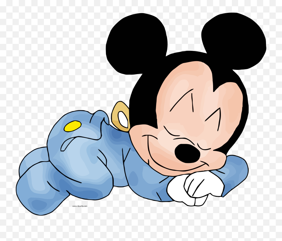 Baby Mickey Mouse Sleeping Clipart Png - Baby Mickey Mouse Sleep Png Emoji,Mickey Mouse Emoticon