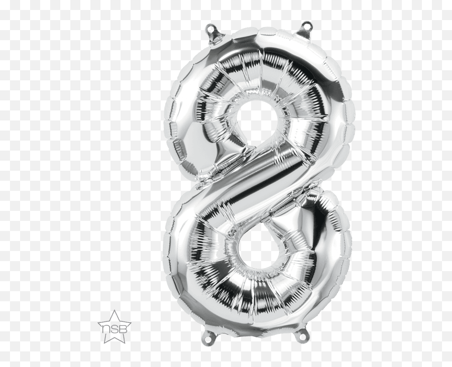 Birthday - Number 8 Silver Balloon Emoji,Ruler Clock Monkey Emoji