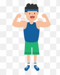 Man Showing Off Or Flexing Muscles Cartoon - Guy Emoji