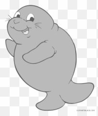Manatee Clipart Emoji Picture - Manatees Clip Art,Seal Emoji