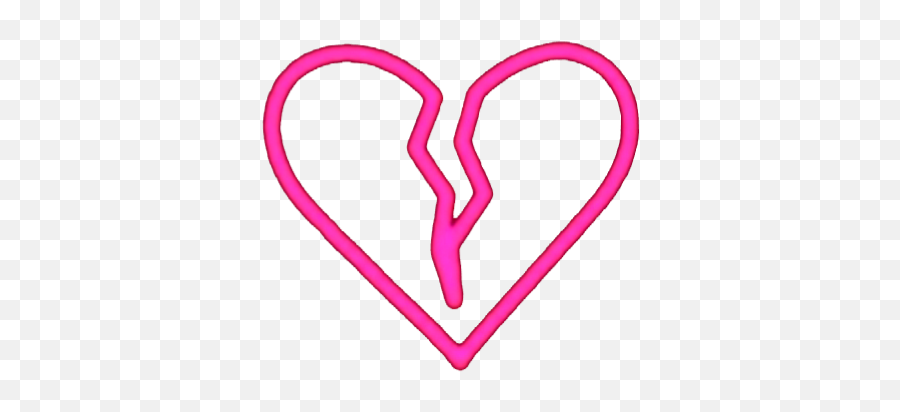 Broken Heart Iphone Emoji Heartbreak Neon Corazon Coraz - Transparent Broken Heart Neon,Heart Break Emoji