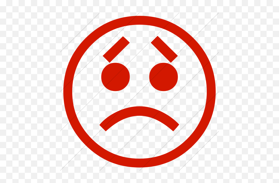 Classic Emoticons Disappointed Face Icon - Icon Red Smiley Png Emoji,Red Faced Emoticon
