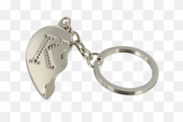 Letter K engraved on half heart - Keychains Emoji