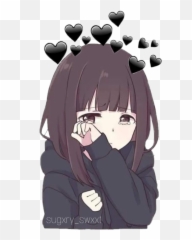 cute depressed sad girl Sticker by sugxryswxxt - Depressed Girl Sad Cartoon Emoji
