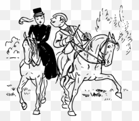 Ilustração Em Vetor De Um Casal Equitação - Couple The Horse Vector Free Emoji