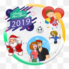 Happy New Year 2020 Stickers For - 2019 Vector Emoji