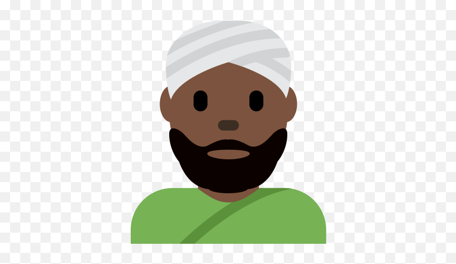 Man Wearing Turban Emoji With Dark Skin - Man With Turban Emoji,Turban Emoji