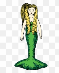 Mermaid Green Blond Hair Girl Woman - Clipart Mit Meerjungfrau Emoji,Little Mermaid Emoji