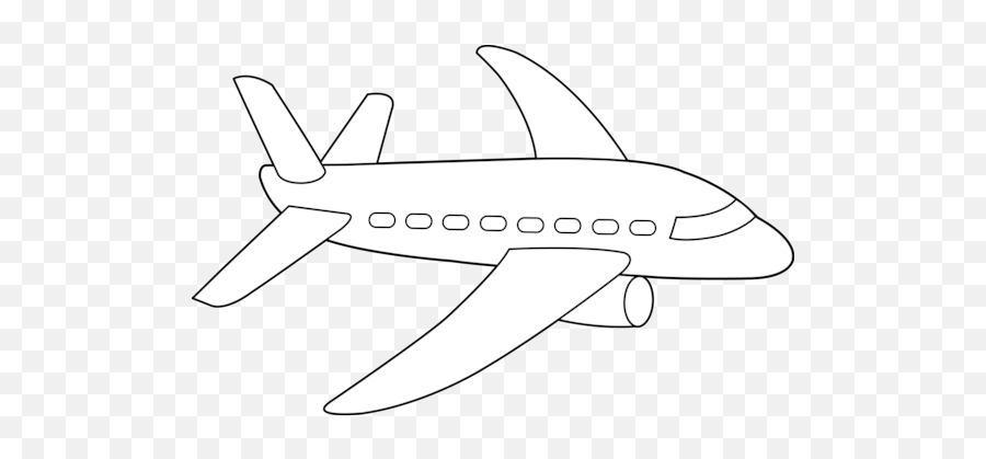 Airplane Coloring Page Free Clip Art - Outline Pictures Of Aeroplane Emoji,Black Airplane Emoji