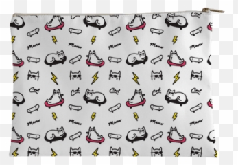 Cool Cats Pattern Accessory Bag - Smiley Emoji