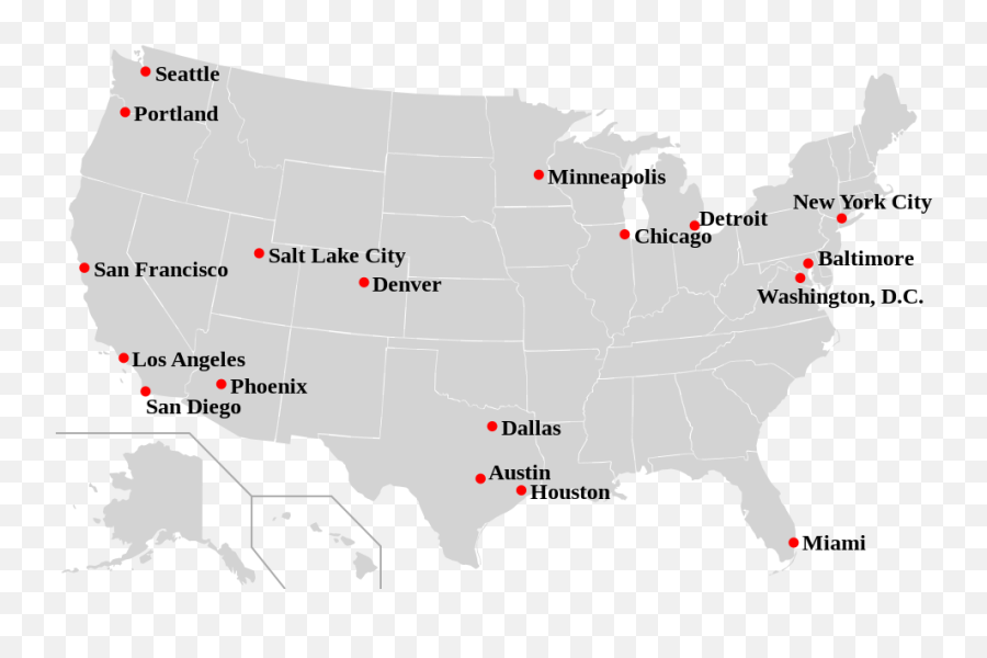 Us Sanctuary Cities Map - United States Largest Cities Map Emoji,Emoji 2 Los Angeles