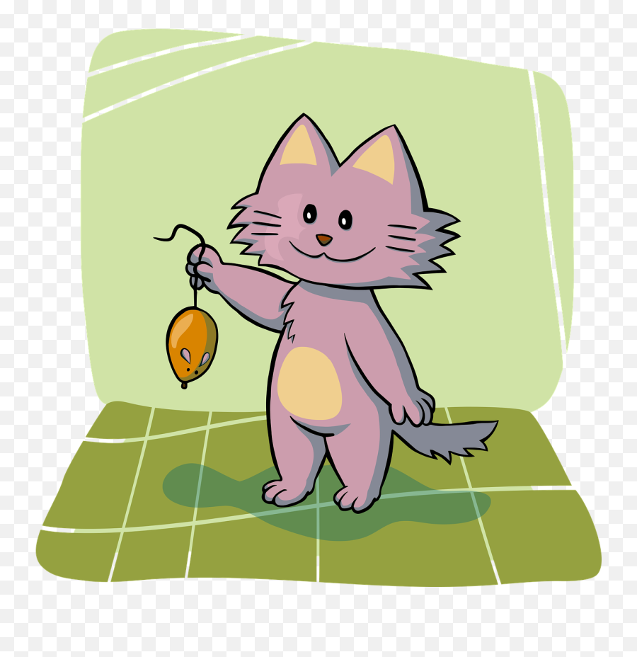 Cat Holding Mouse Smile Smiling - Cartoon Chase Cat And Mouse Emoji,Kitty Cat Emoji