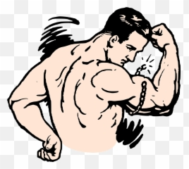 Muscles Strong Man Bodybuilder Flex - Flexing Clipart Emoji
