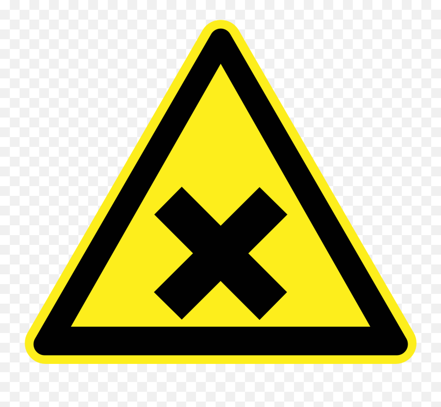 Irritant Danger Warning Yellow Sign - Harmful Sign Emoji,Shake Fist Emoji