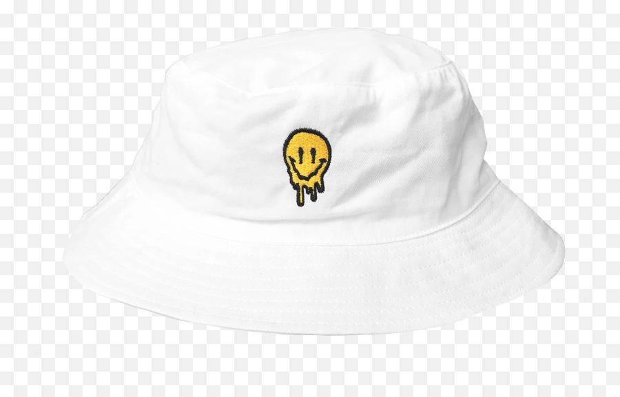 Drip Face Black Bucket Hat - Baseball Cap Emoji,White Emoji Bucket Hat