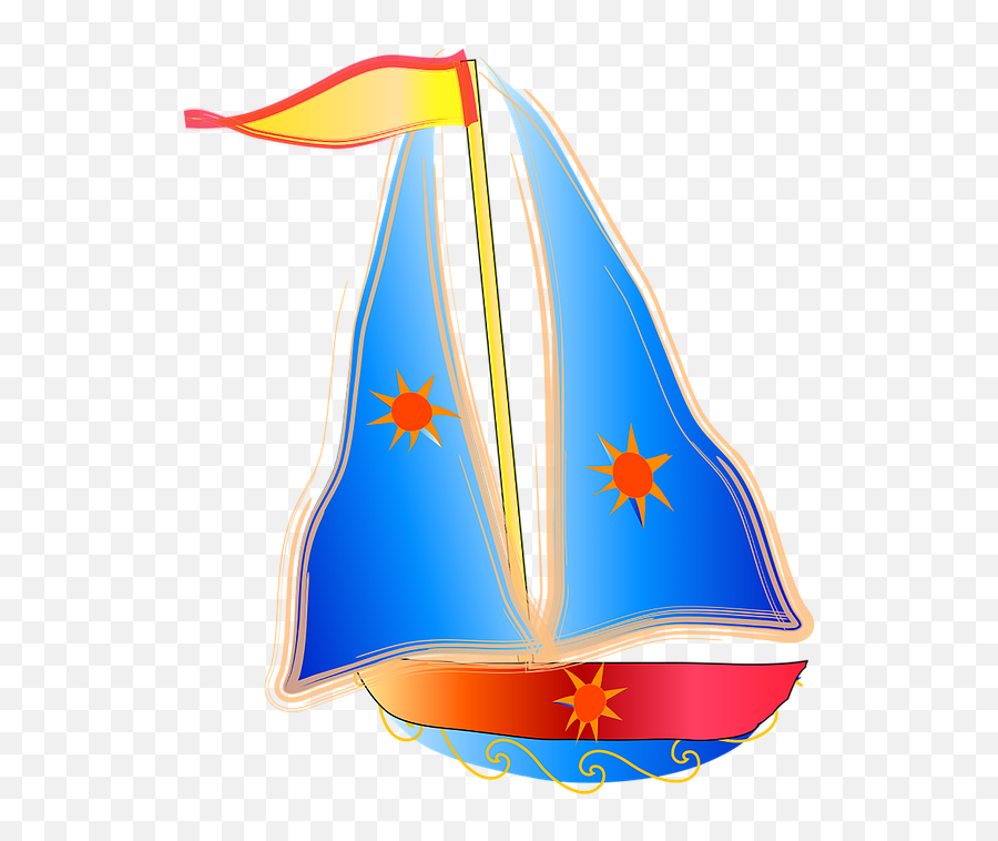 Barche A Vele Colorate Clipart - Full Size Clipart 1301550 Warna Perahu Layar Emoji,Boat Moon Emoji