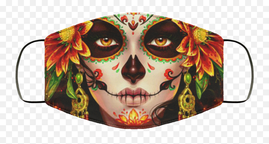 Sugar Skull Halloween Face Mask - Calaverita Con Nombre Paty Emoji,Sugar Skull Emoji
