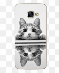 Samsung Galaxy S5 S6 S7 Edge S8 S9 Plus - Mirror Reflections Of Cats Emoji