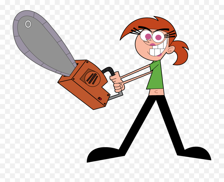 Clipart Minor - Fairly Odd Parents Vicky With Chainsaw Emoji,Poof Emoji