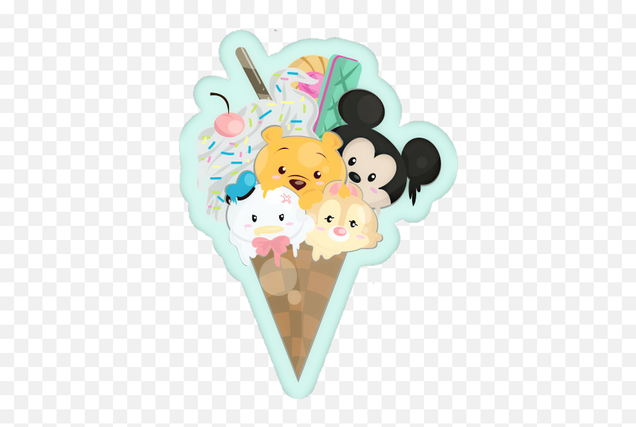 Icecream Disney Cute Mickeymouse - Teepublic Tsum Tsum Stickers Emoji,Ice Cream Sundae Emoji