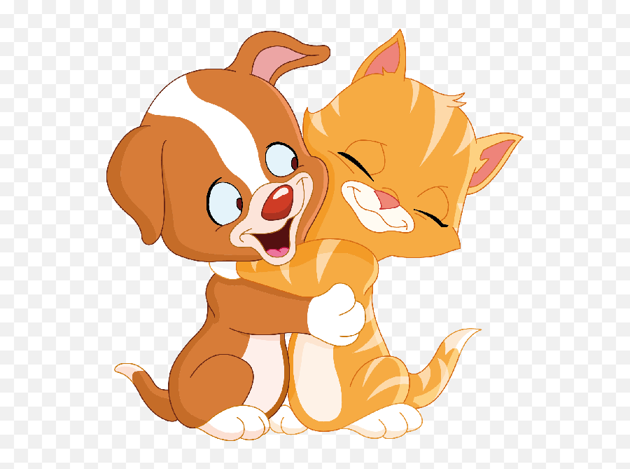 Cat And Dog Cartoon Animal Clip Art Images Are On A - Cat And Dog Clipart Transparent Background Emoji,Dog Emoticon