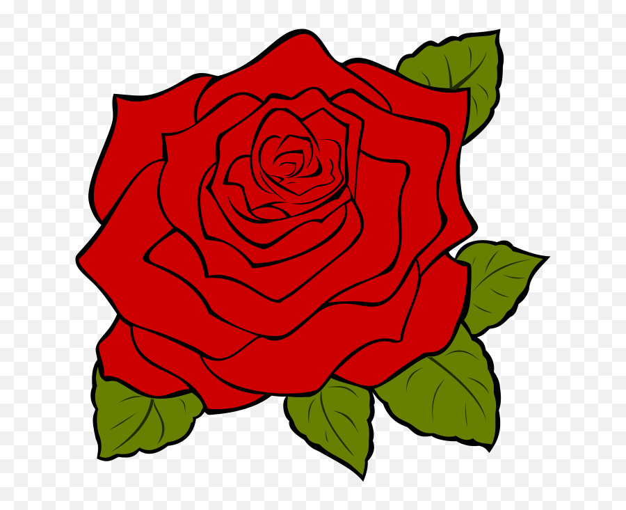 Rose Flower Bloom And Leaves Free Svg - Cartoon Rose Png Emoji,Guns N Roses Emoji