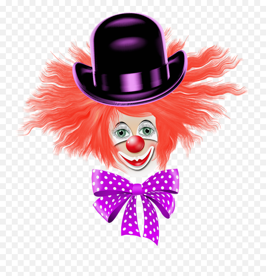 Clown Red Hair Red Nose Hat Bows Free Pictures - Cabello De Payaso Png Emoji,Bow Emoticon