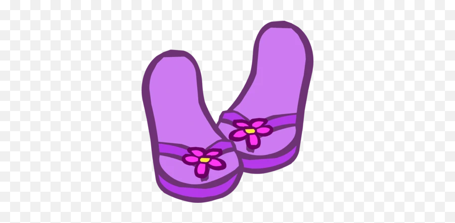 Purple Flower Sandals Club Penguin Wiki Fandom - Club Penguin Id Sandalias Emoji,Purple Emoji Snapchat