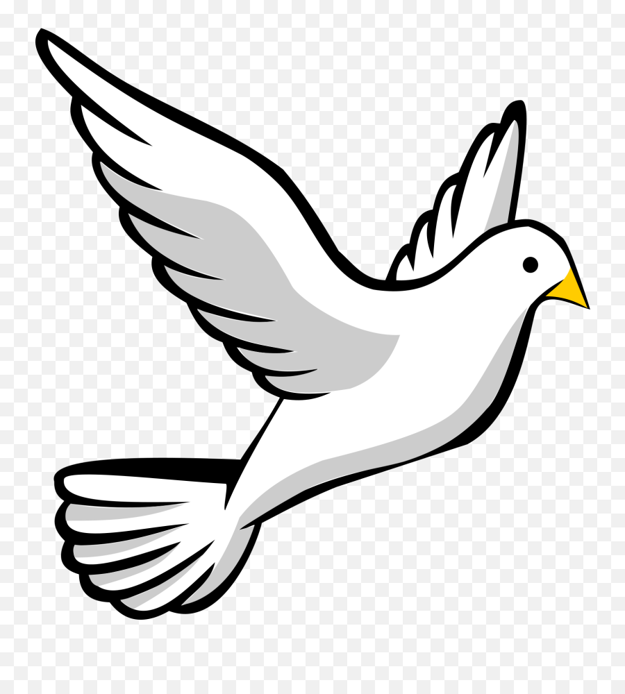 Holy Spirit Dove Clipart Black And White Free 2 - Flying Bird Clipart Emoji,Dove Emoji