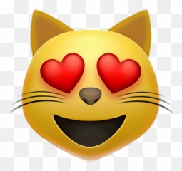 Lovely Cat Emoji Cat Heart Love Emoji Emoticon Ipho - Transparent Cat Heart Eyes Emoji,Cat Emoji Text