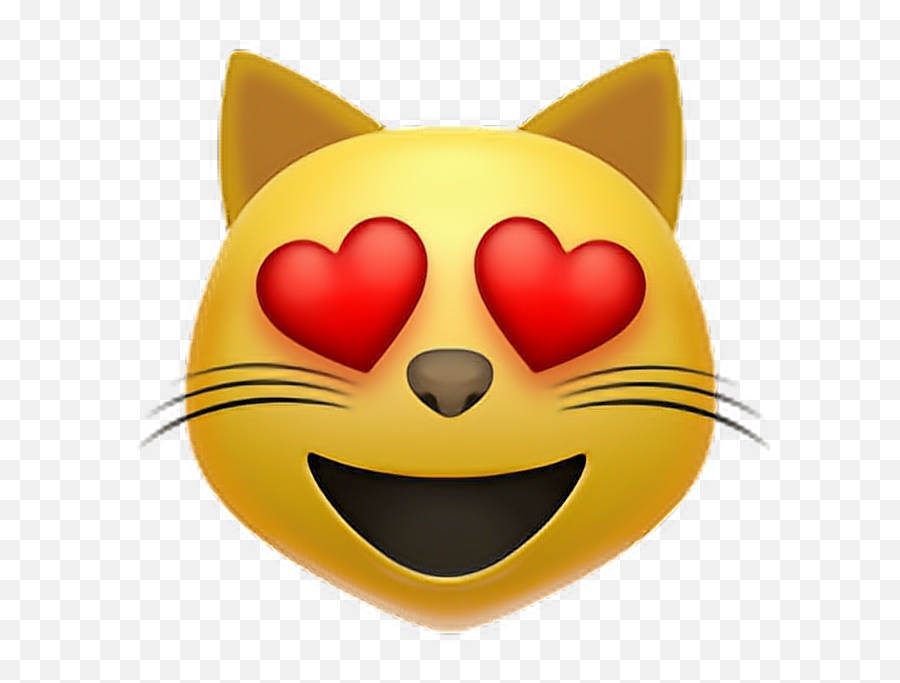 Lovely Cat Emoji Cat Heart Love Emoji Emoticon Ipho - Transparent Cat Heart Eyes Emoji,Cat Emoji Text