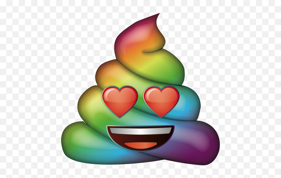Emoji - Transparent Rainbow Poop Emoji,Drooling Emoji