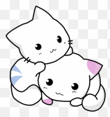 Cute Kittens Vector Drawing - Cat Outline Emoji