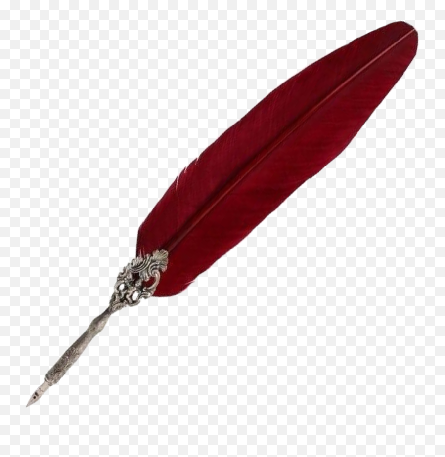 Dark Red Aesthetic Feather Pen - Dark Red Png Aesthetic Emoji,Nose And Needle Emoji