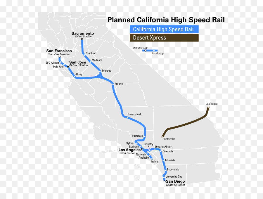 Cahsr Map - California Speed Train Route Emoji,Emoji 2 Los Angeles