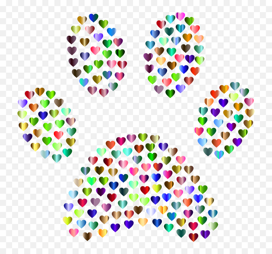 Download Free Png Paw Print Hearts Chromatic - Vector Graphics Emoji,Pawprint Emoji