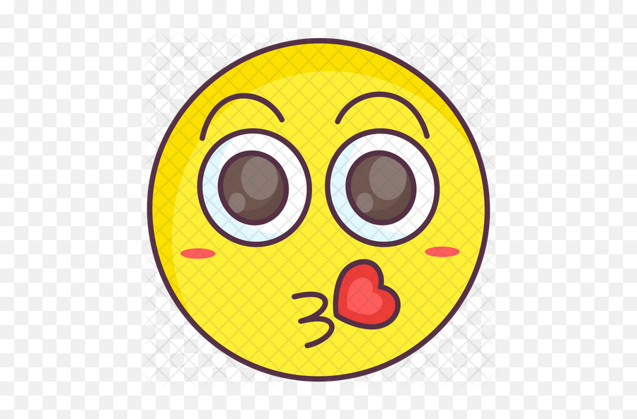 Love Kiss Emoticon Emoji Icon - Circle,Blush Emoticon