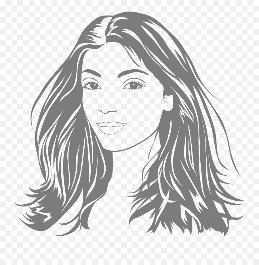 Hair Clipart Black And White Png - Woman Face Clipart Black And White Emoji,Pulling Hair Out Emoji