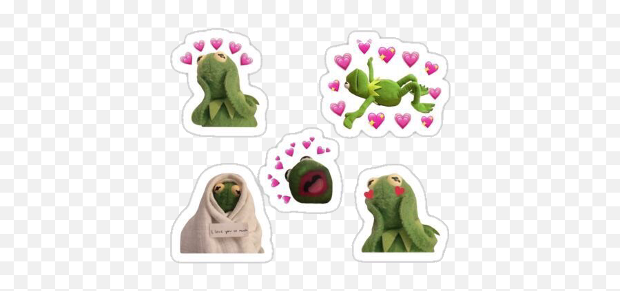 Kermit Frog Overlay Png Meme Edit Niche - Kermit The Frog Stickers With Hearts Emoji,Kermit The Frog Emoji