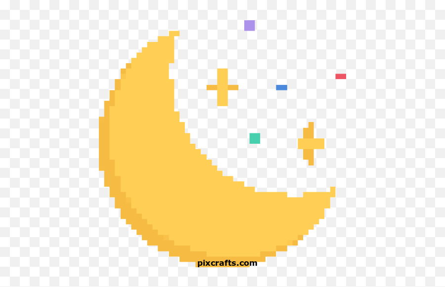 Moon - Printable Pixel Art Soccer Ball Gif Transparent Emoji,Crescent Moon Emoticon