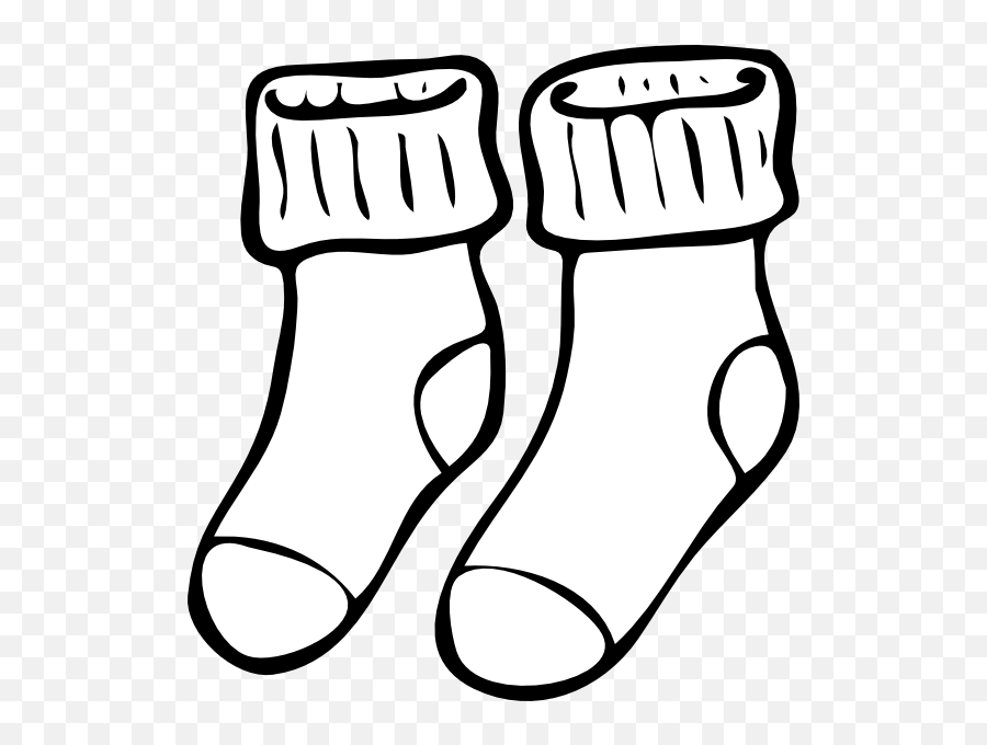 Cartoon Socks Clipart Black And White - White Socks Clip Art Emoji,Black Emoji Socks