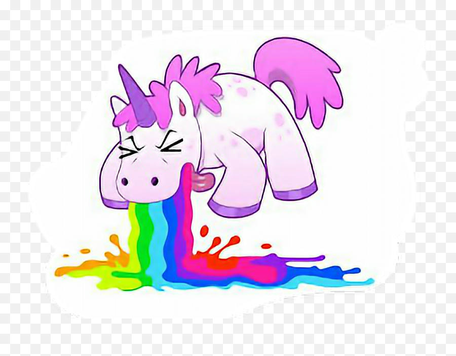Rainbow Barf - Unicorn Vomit Rainbow Emoji,Barfing Rainbow Emoji
