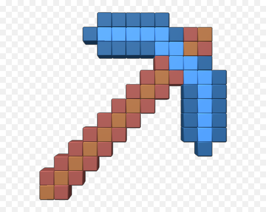 A Diamond Pickaxe From Minecraft 68 Blocks And Colors - Minecraft Pickaxe Perler Beads Emoji,Pickaxe Emoji